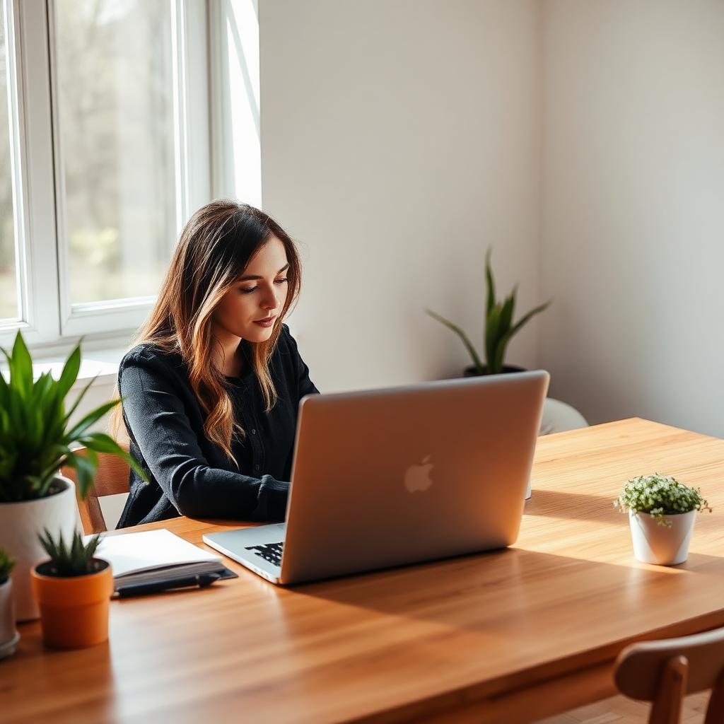 Professional working focused